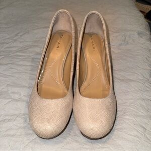 Tahari Women's Beige Textured Heels